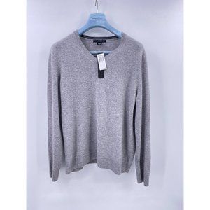 The Cashmere Project V-neck 100% Cashmere Gray Sweater Size XL NWT $216 (G1)